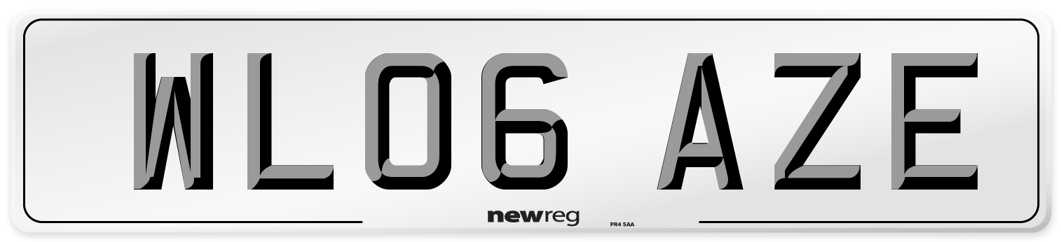 WL06 AZE Number Plate from New Reg